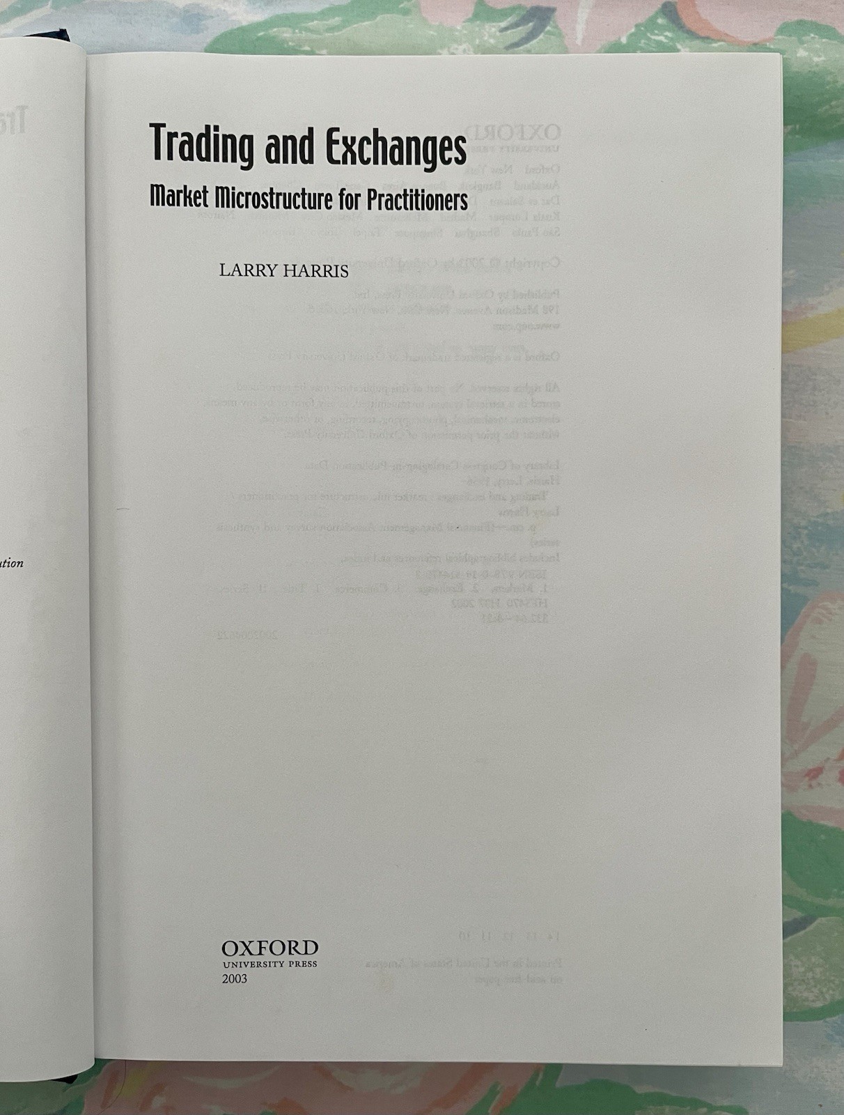 Trading & Exchanges Market Microstructure for Practitioners Hardcover Oxford