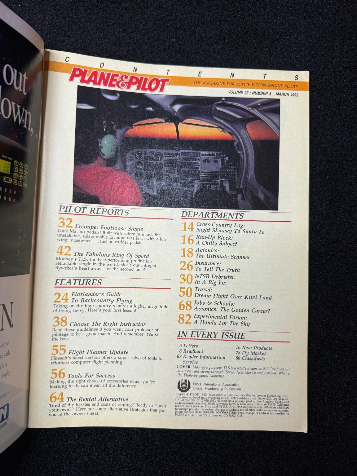 Plane & Pilot Magazine March 1992 First Wings Aviation Flying Aircraft Vintage