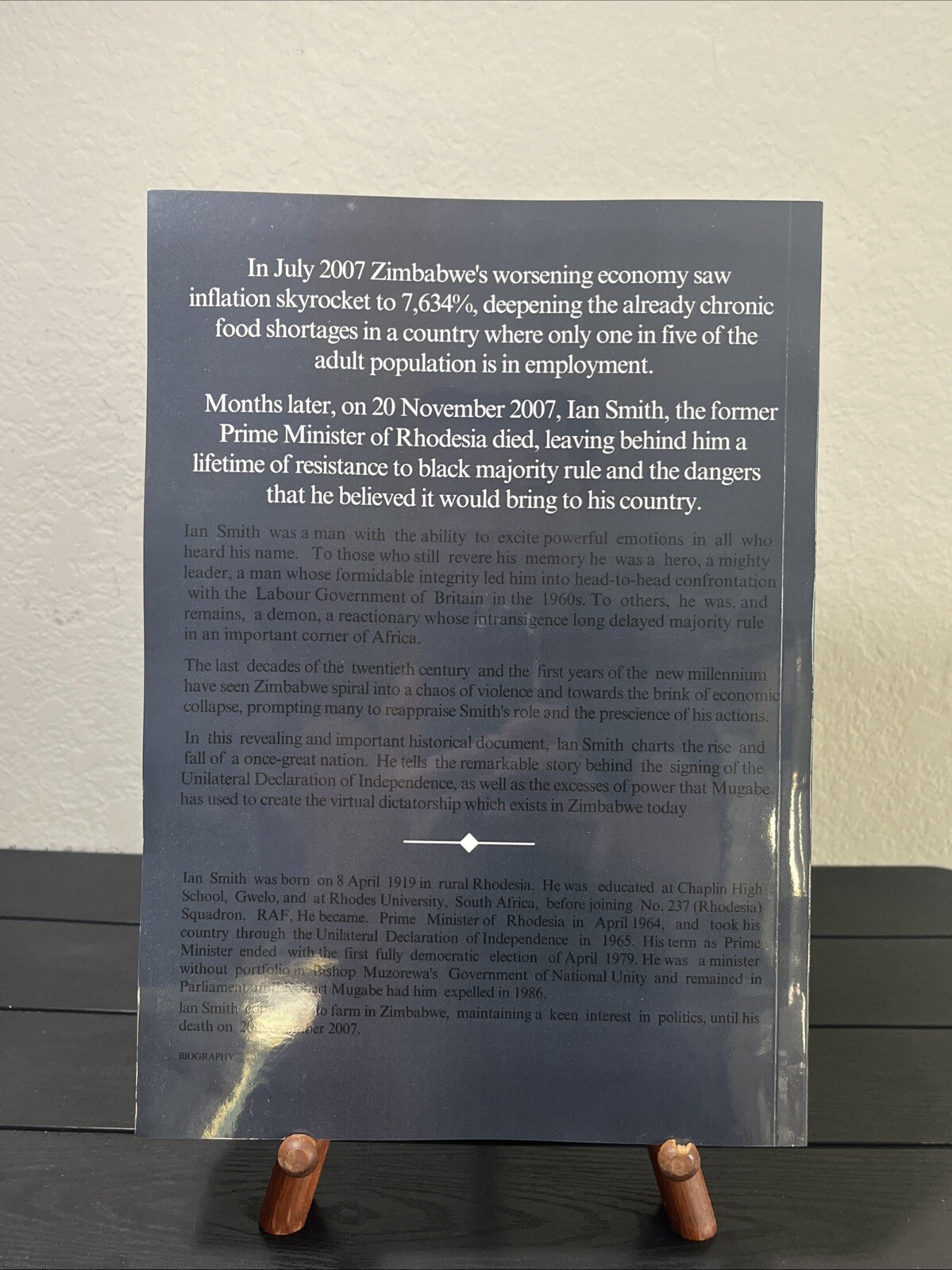 Bitter Harvest: Zimbabwe and Aftermath of Independence, Ian Smith, Large Reprint
