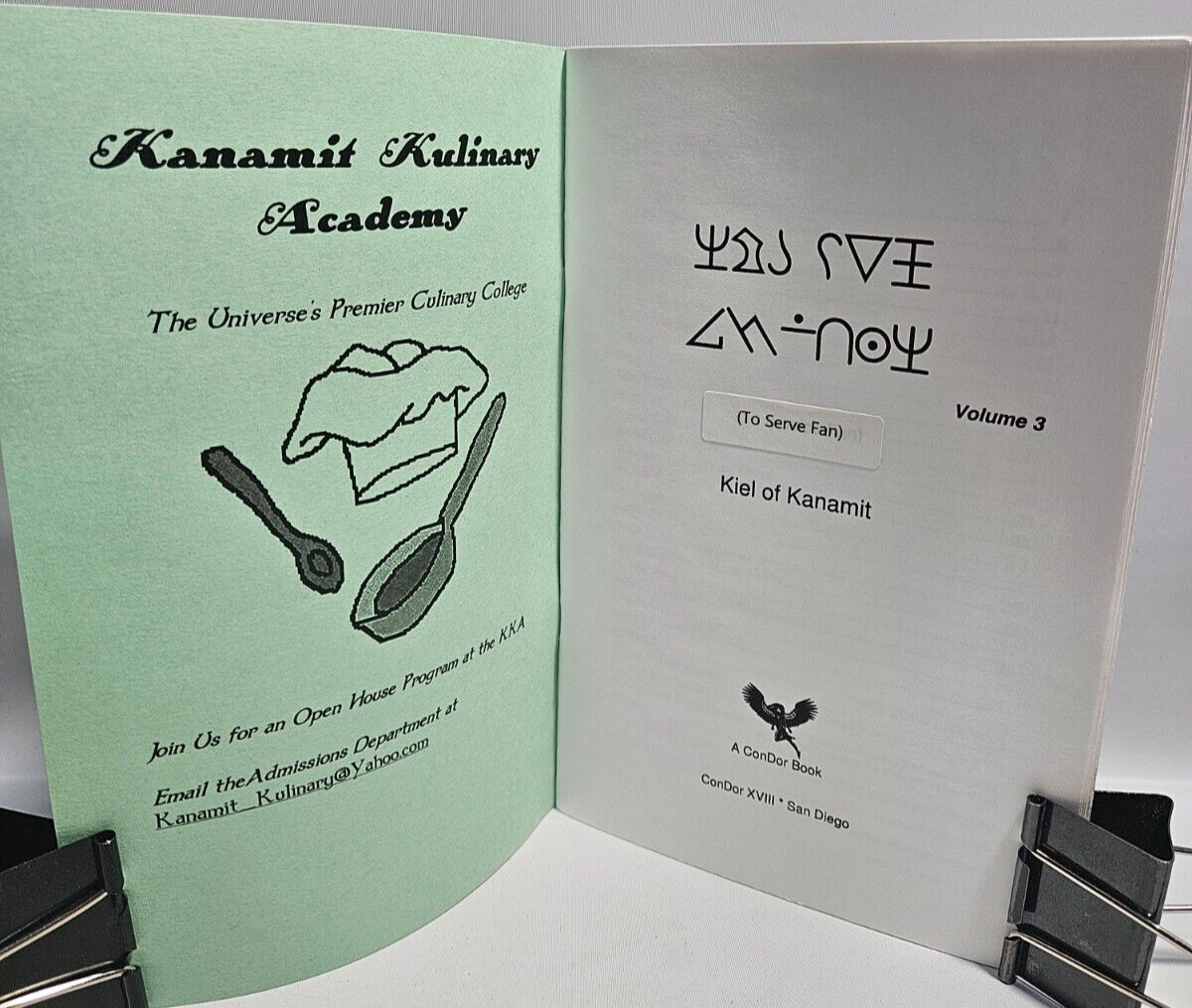 Kiel of Kanamit Cookbook Volume 3, Kanamit Kulinary Academy, 2010 1st Edition