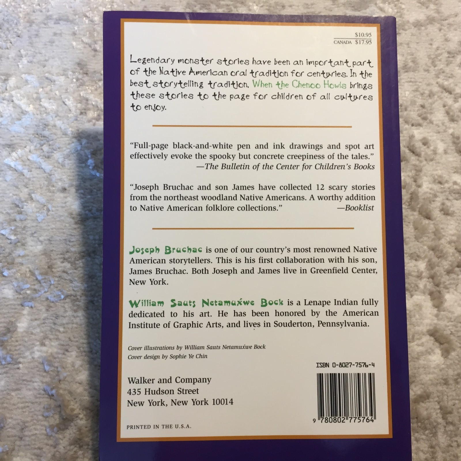When The Chenoo Howls Native American Tales Of Terror Bruchac 1999 Walker SIGNED