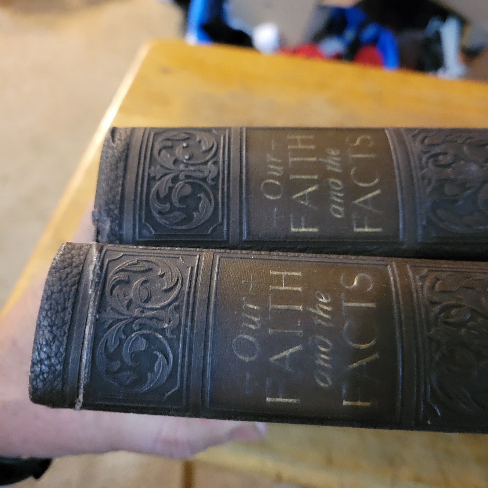 Antique Our Faith and the Facts by CF Donovan MA Leatherbound Hardcover Vol. 1 2