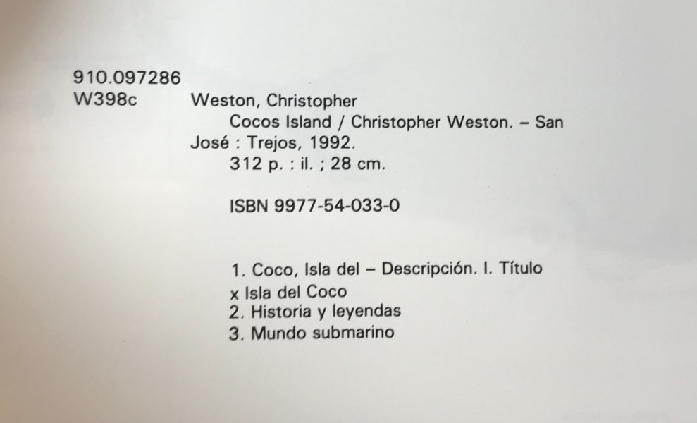 La Isla Del Coco, Christopher Weston 1992 (Spanish) E-106