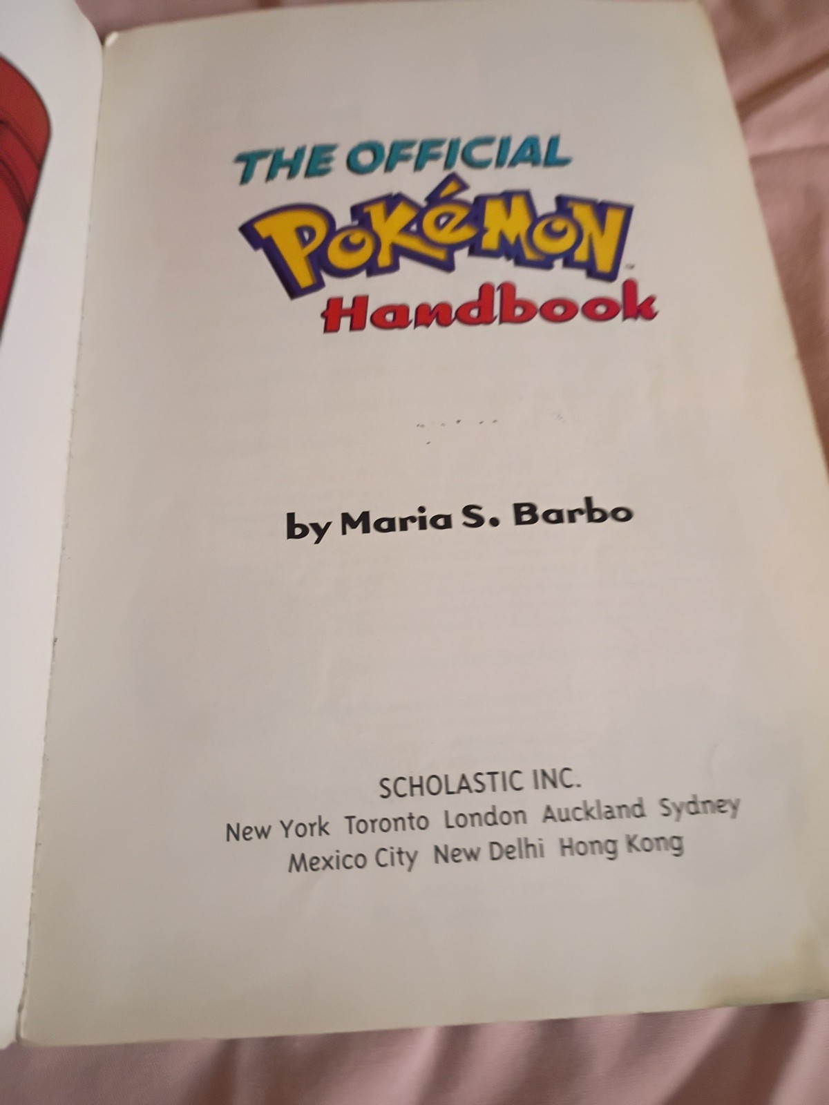 The Official Vintage Pokemon Handbook by Maria S. Barbo 1999 1st Scholastic Edit