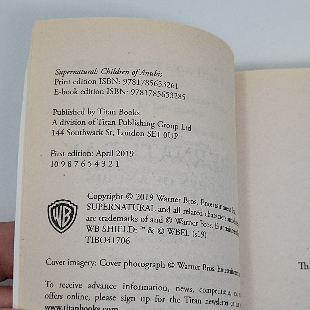 Supernatural – Children of Anubis by Tim Waggoner (2019, Mass Market) Sm DAMAGE