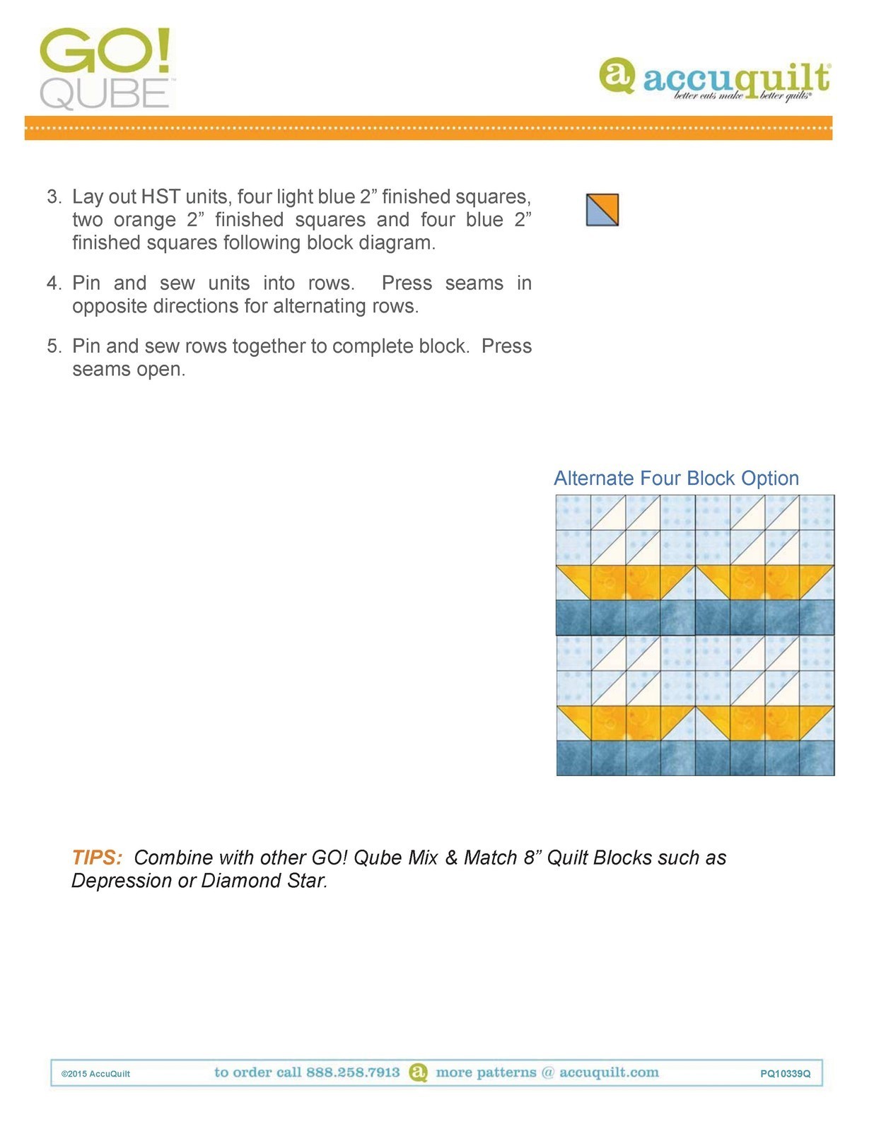 ACCUQUILT GO QUBE 8″ Block Patterns Manual – LOOP FASTENED – TOUGH JACKET