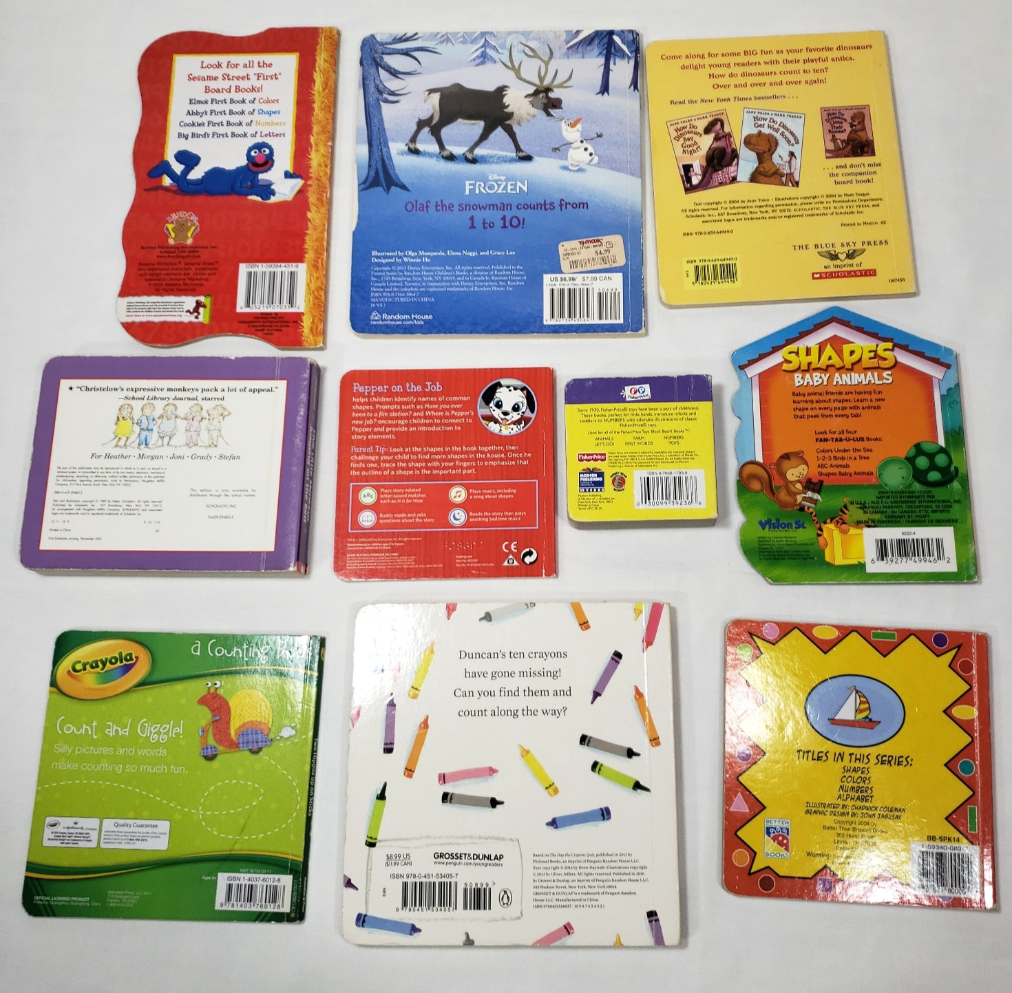Kids Board Books About Counting Lot Of 10 Shapes 123s Numbers Daycare Preschool