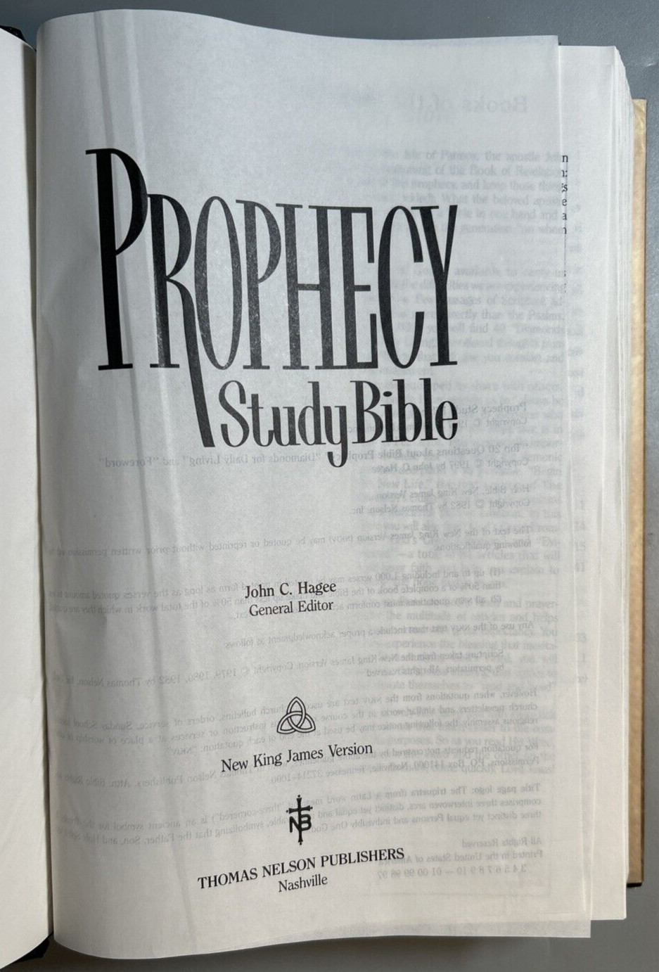 NKJV Prophecy Study Bible Hardcover John Hagee Red Letter G+