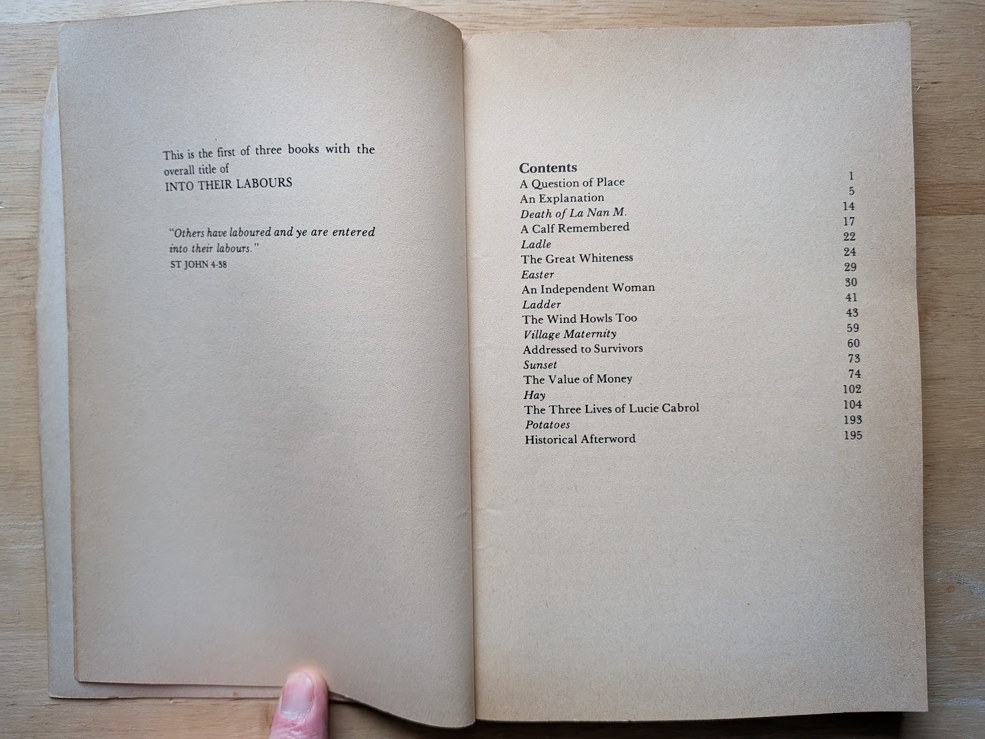 Pig Earth by John Berger – 1981 Pantheon Books – 1st American Paperback Edition