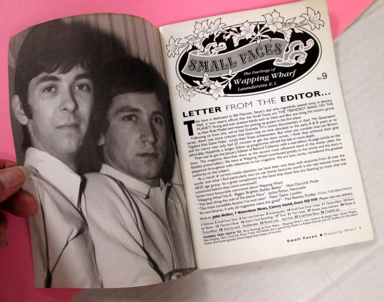 SMALL FACES Wapping Wharf U.K. FANZINE No.9 /36 pages Good Condition #783