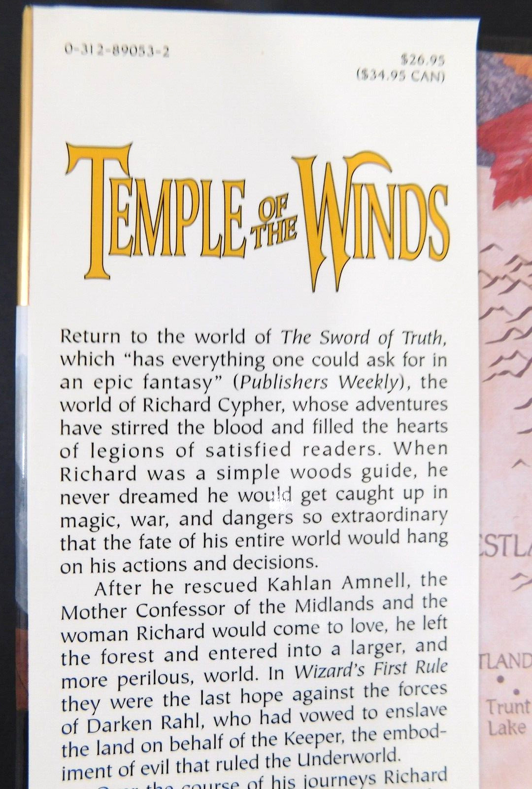 Collectible TERRY GOODKIND True 1st ed TEMPLE OF THE WINDS 528 pages 1997 HCDJ