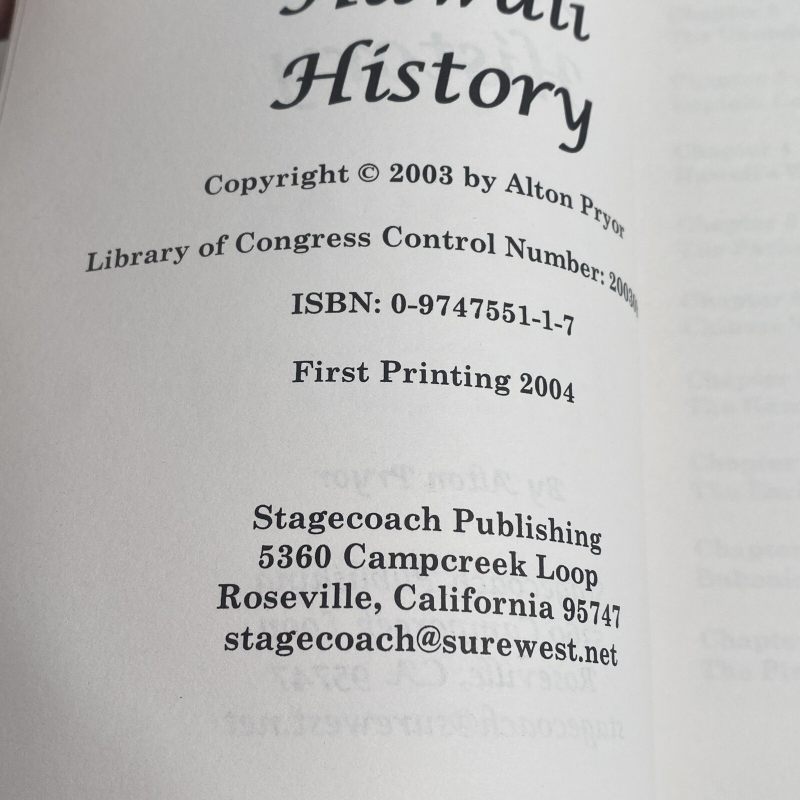 Little Known Tales in Hawaii History by Alton Pryor Illustrated 177 pages 2004