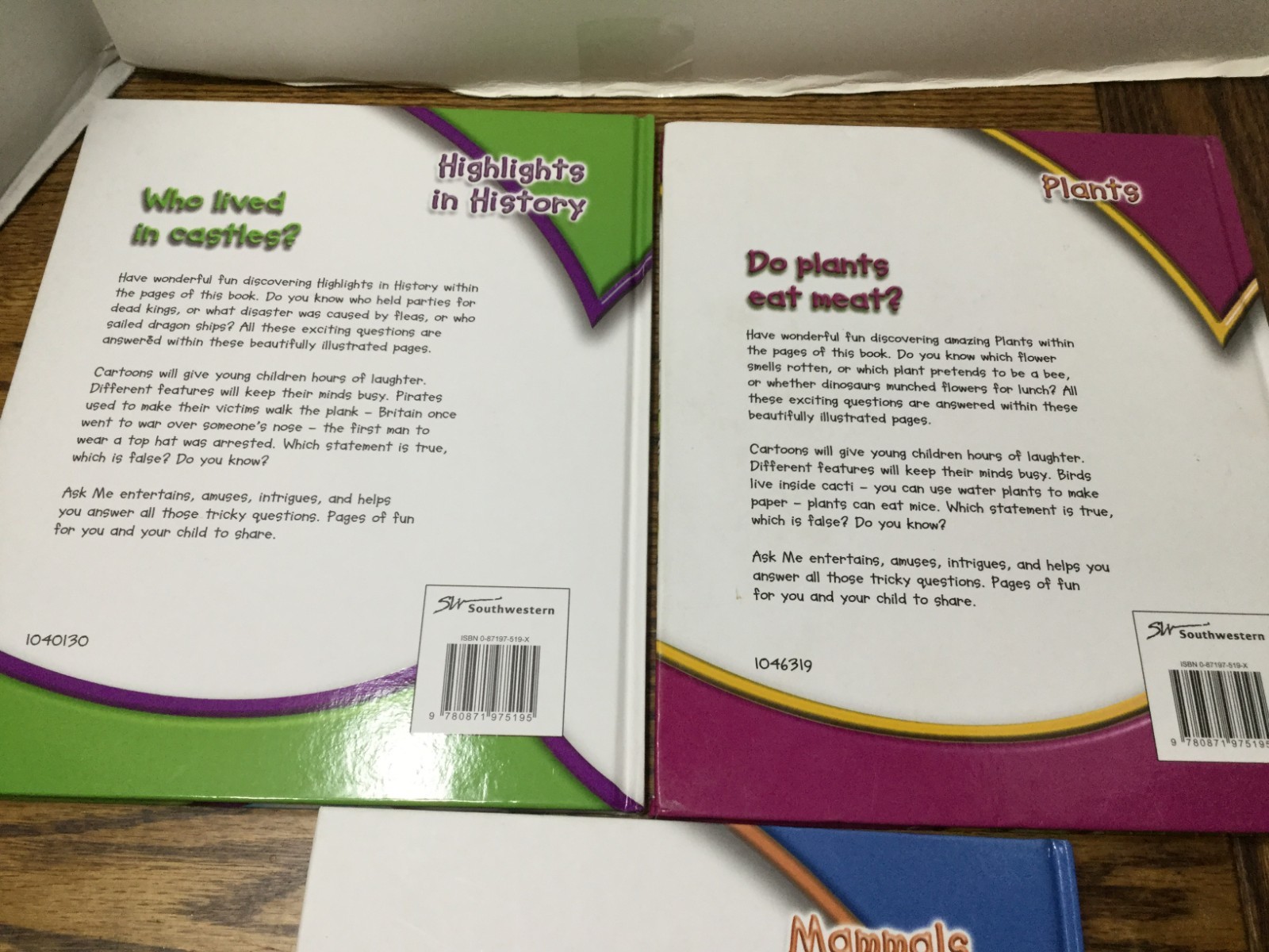 Ask Me Southwestern Advantage Homeschool Educational Books Hardcover Lot of 3