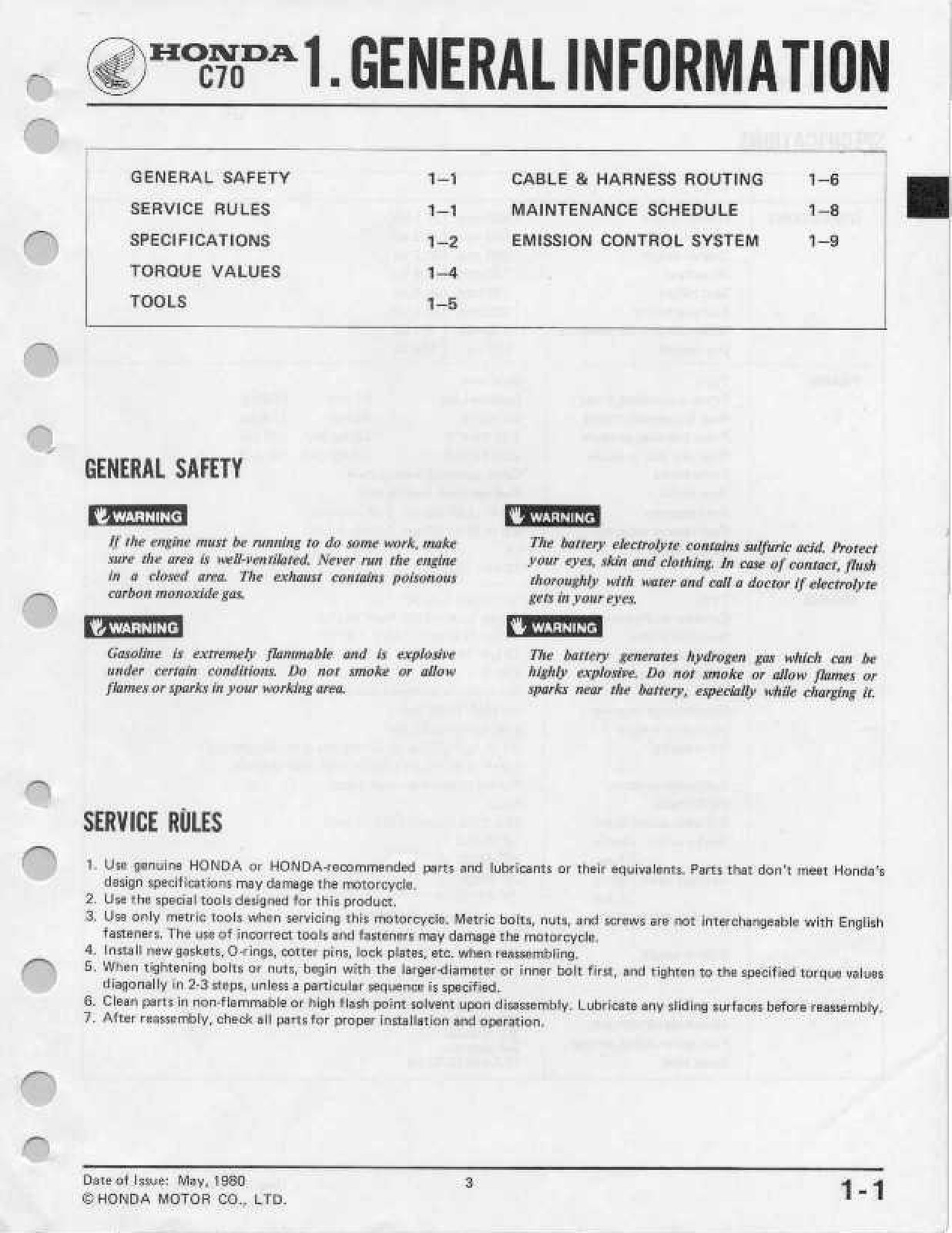 HONDA C70 Shop Manual 1980 Through 1982 1981, ROBUST BINDING – TOUGH COVERED