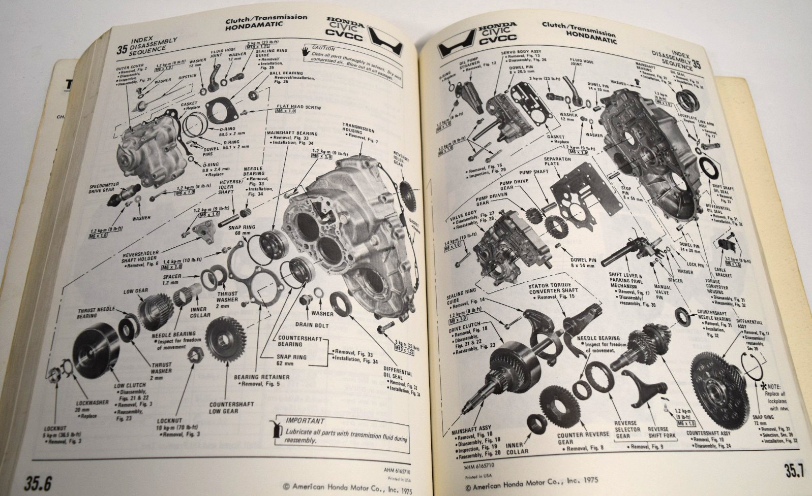 OEM 1975 HONDA Civic CVCC Factory Service Manual *GOOD*