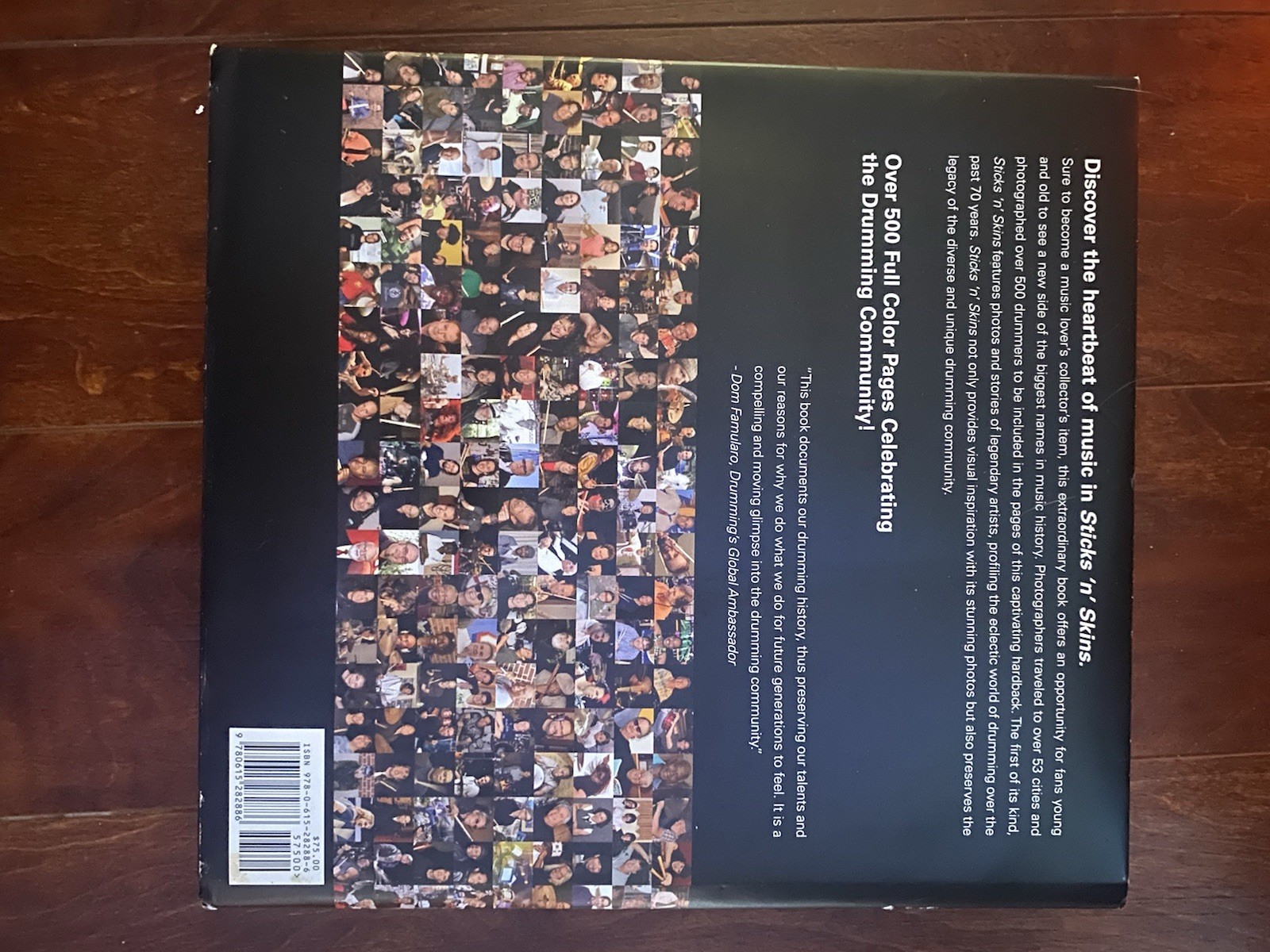 Sticks N Skins 8lb Hardcover Coffee table Drummers Book Opened Twice