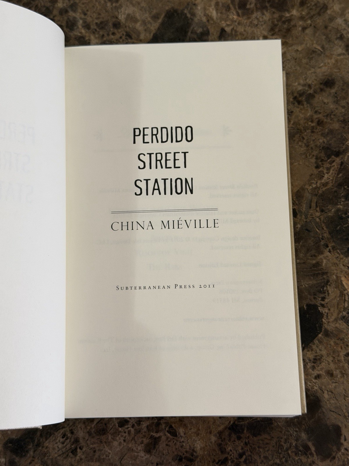 CHINA MIEVILLE PERDIDO STREET STATION SUBTERRANEAN PRESS SIGNED NUMBERED