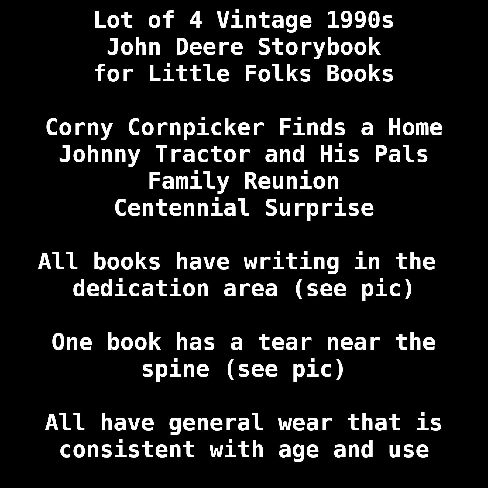 John Deere Storybook Little Folks Book Lot 1990s Corny Reunion Centennial Johnny