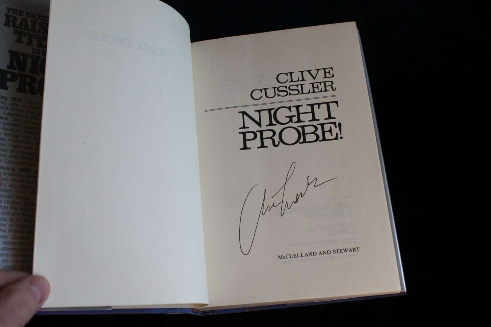 Clive Cussler – NIGHT PROBE! – 1st/1st Hardcover Signed Title Page Night Probe