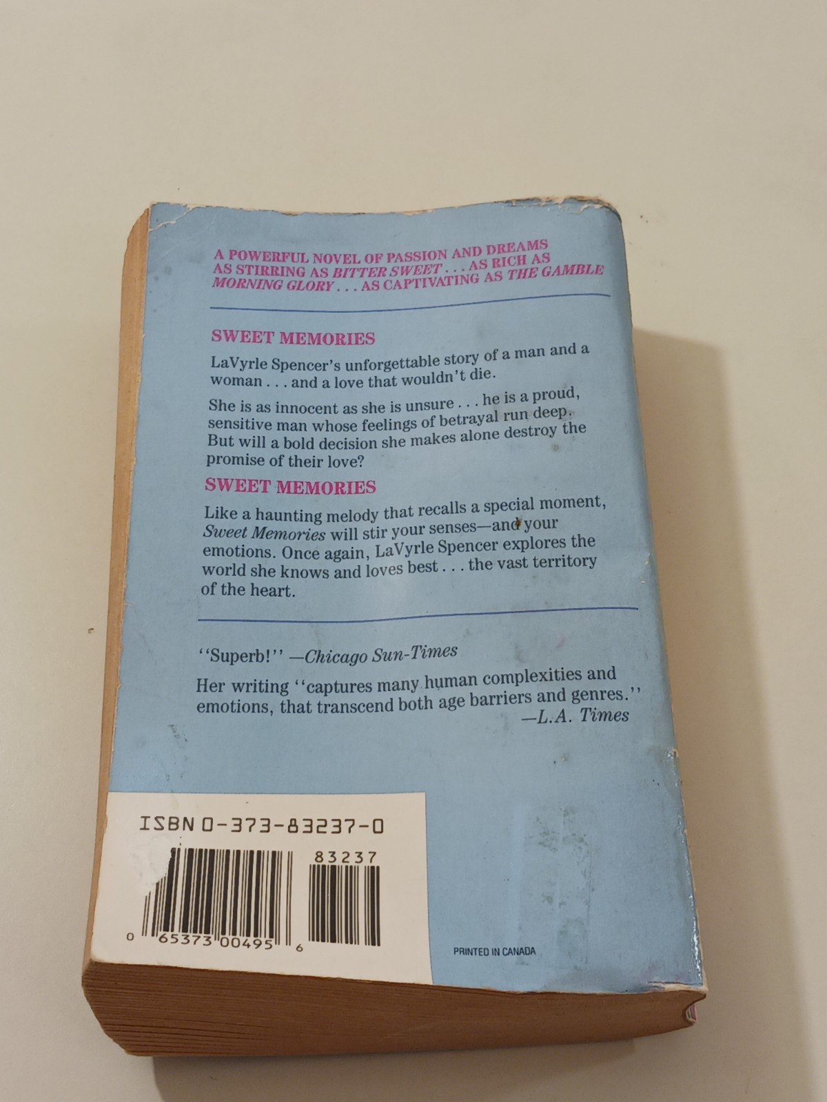 Sweet Memories LaVyrle Spencer Paperback Romance Novel Vintage 1993 Love Story