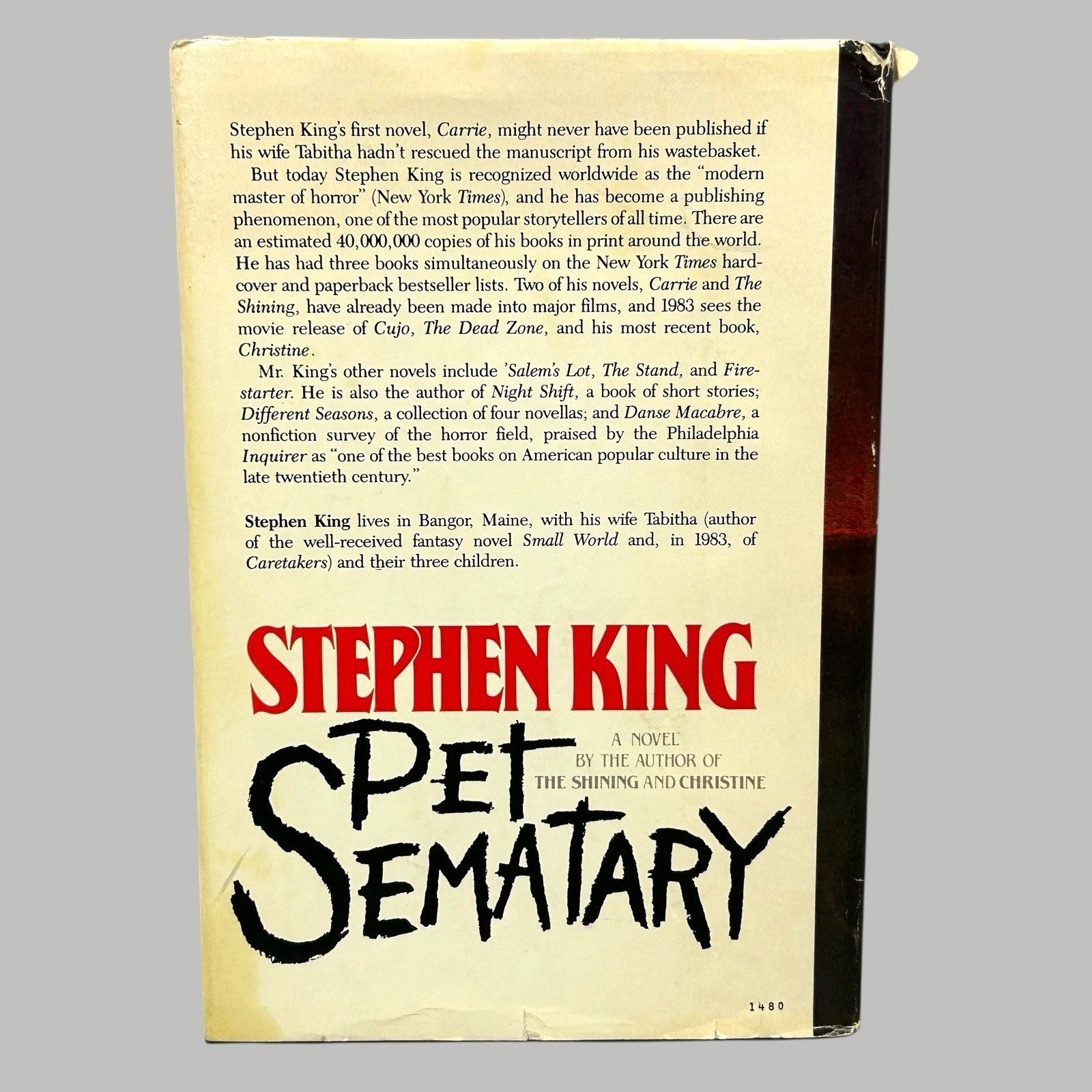 Pet Sematary by Stephen King Book Club Edition Doubleday Hardcover Dust Jacket