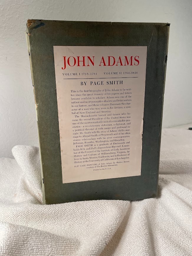 John Adams by Page Smith, 1962, 2 Vol, Hardcover, Boxed set, Biography