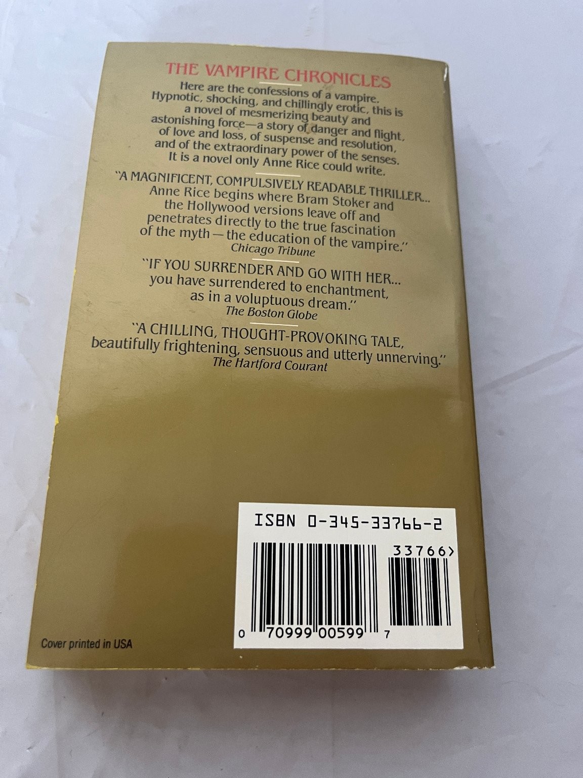 Interview With The Vampire Anne Rice 1989 Paperback The Vampire Chronicles