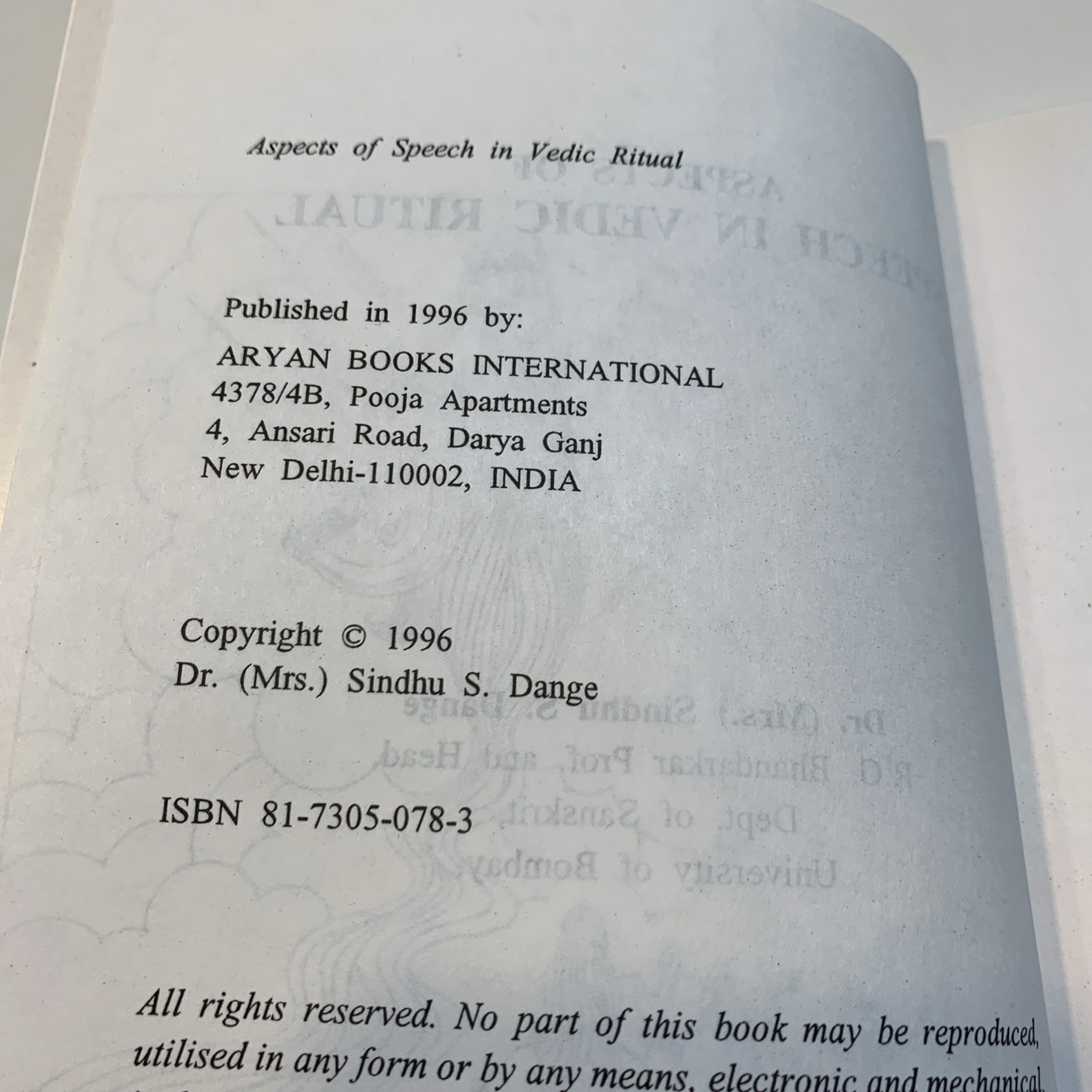 Dange – Aspects Of Speech In Vedic Ritual – India Philosophy