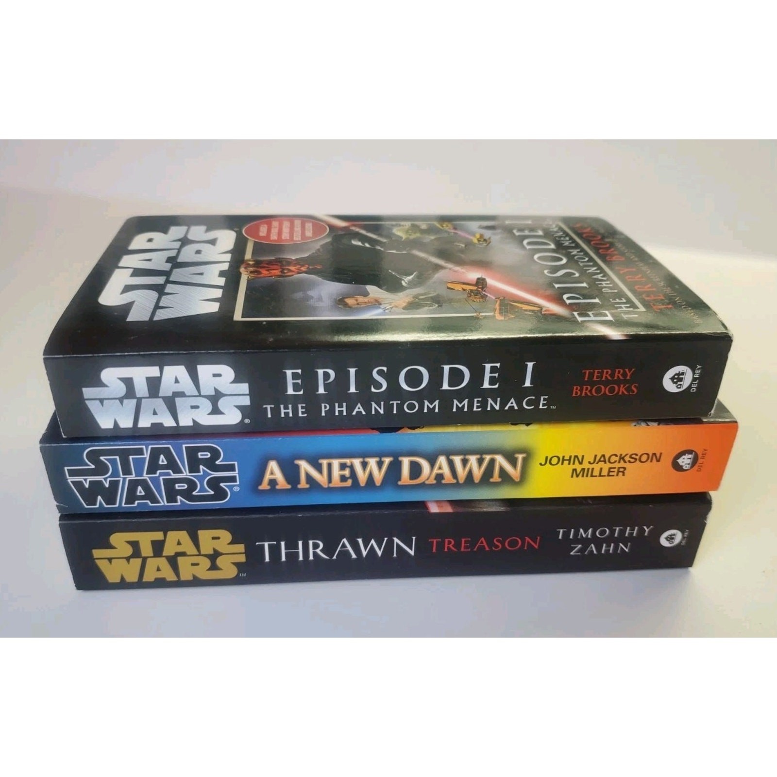 Star Wars mixed lot of 3 paperback books – Thrawn Treason, Episode I, A New Dawn