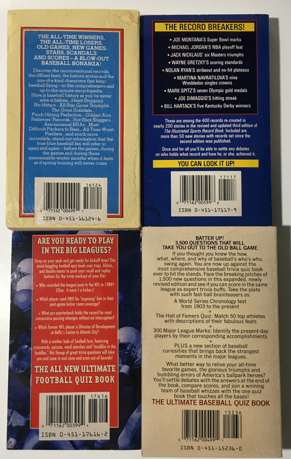 Sports Trivia 4 Book Box Set : All The Lowdown on the Sports World Baseball …