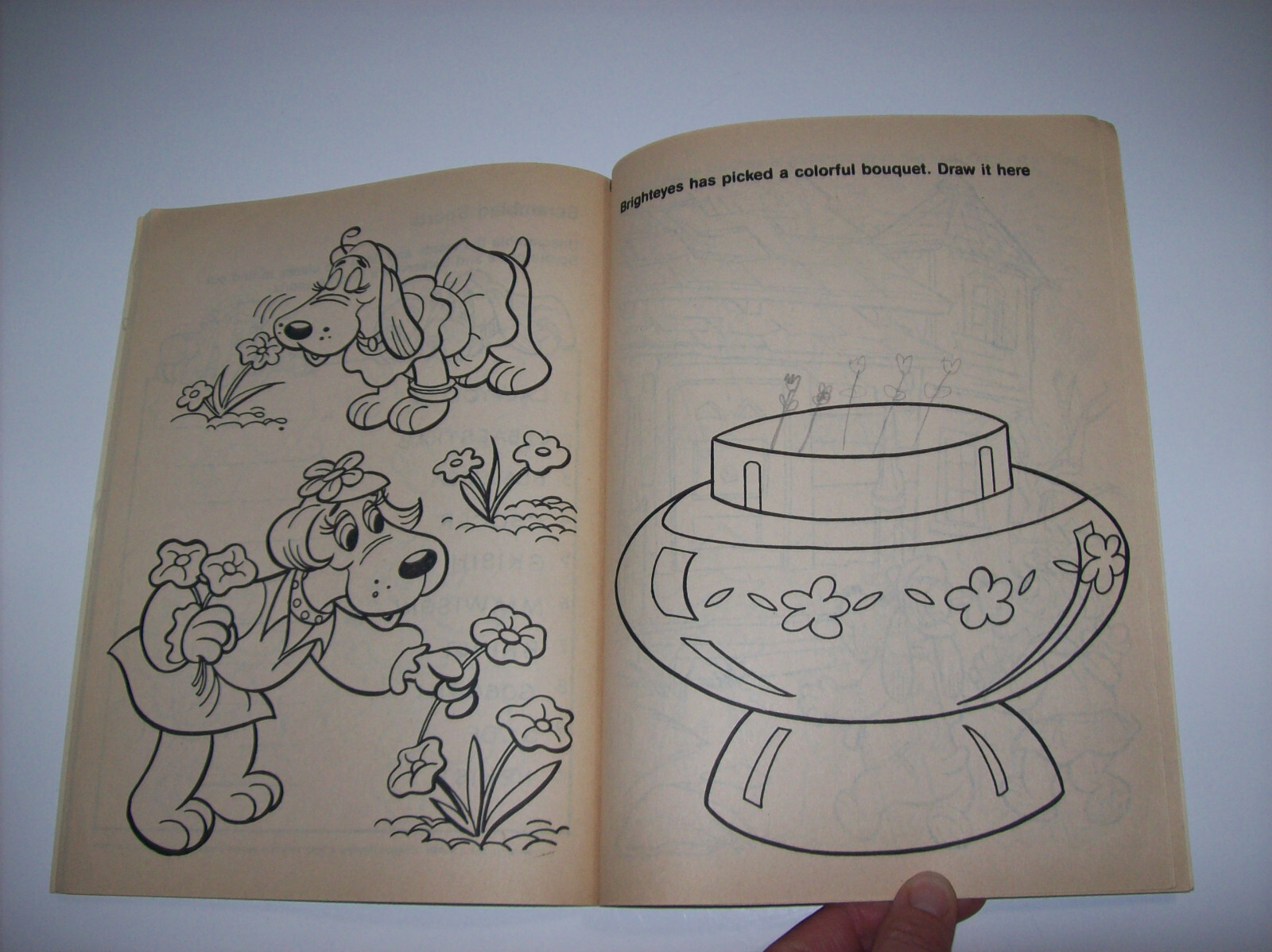 Lot of Vintage 1980s Coloring Books: HUGGA BUNCH, Pound Puppies, Flower Kids
