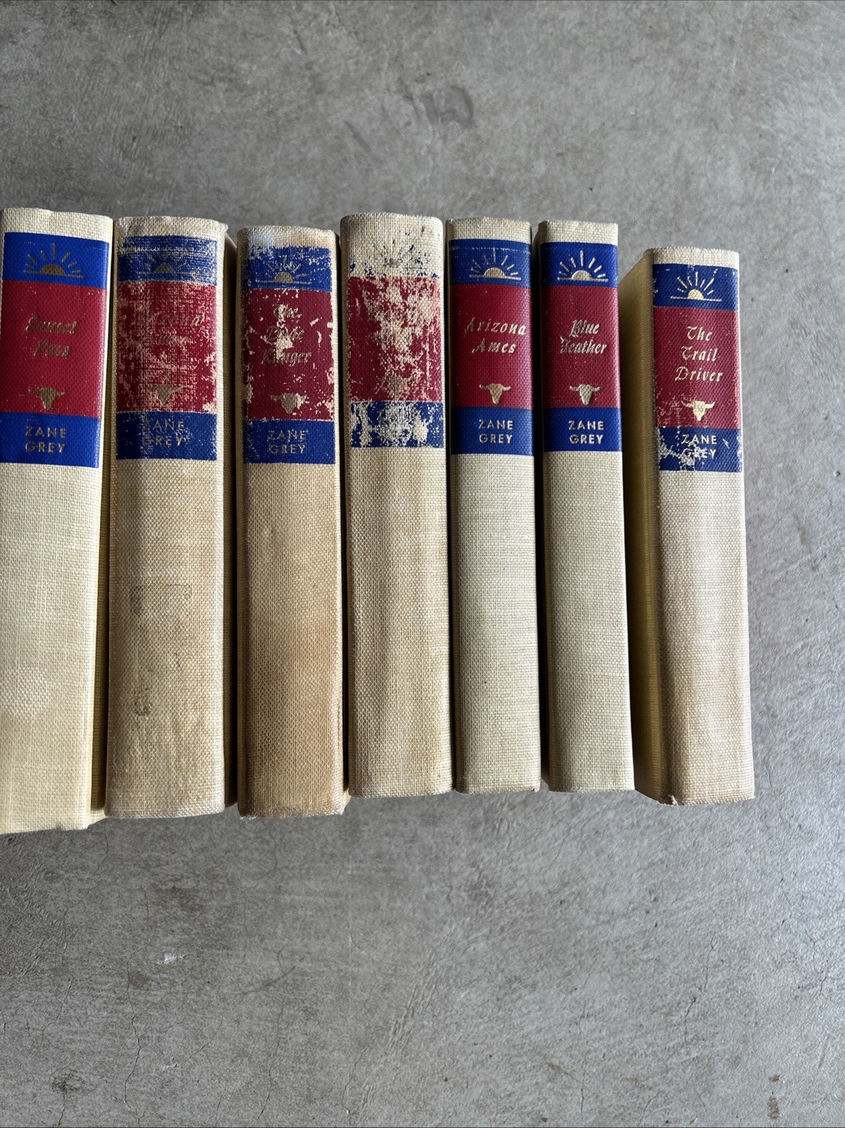 Zane Grey Western Novels Walter J Black Edition. Lot Of 9 – Hardcover Books