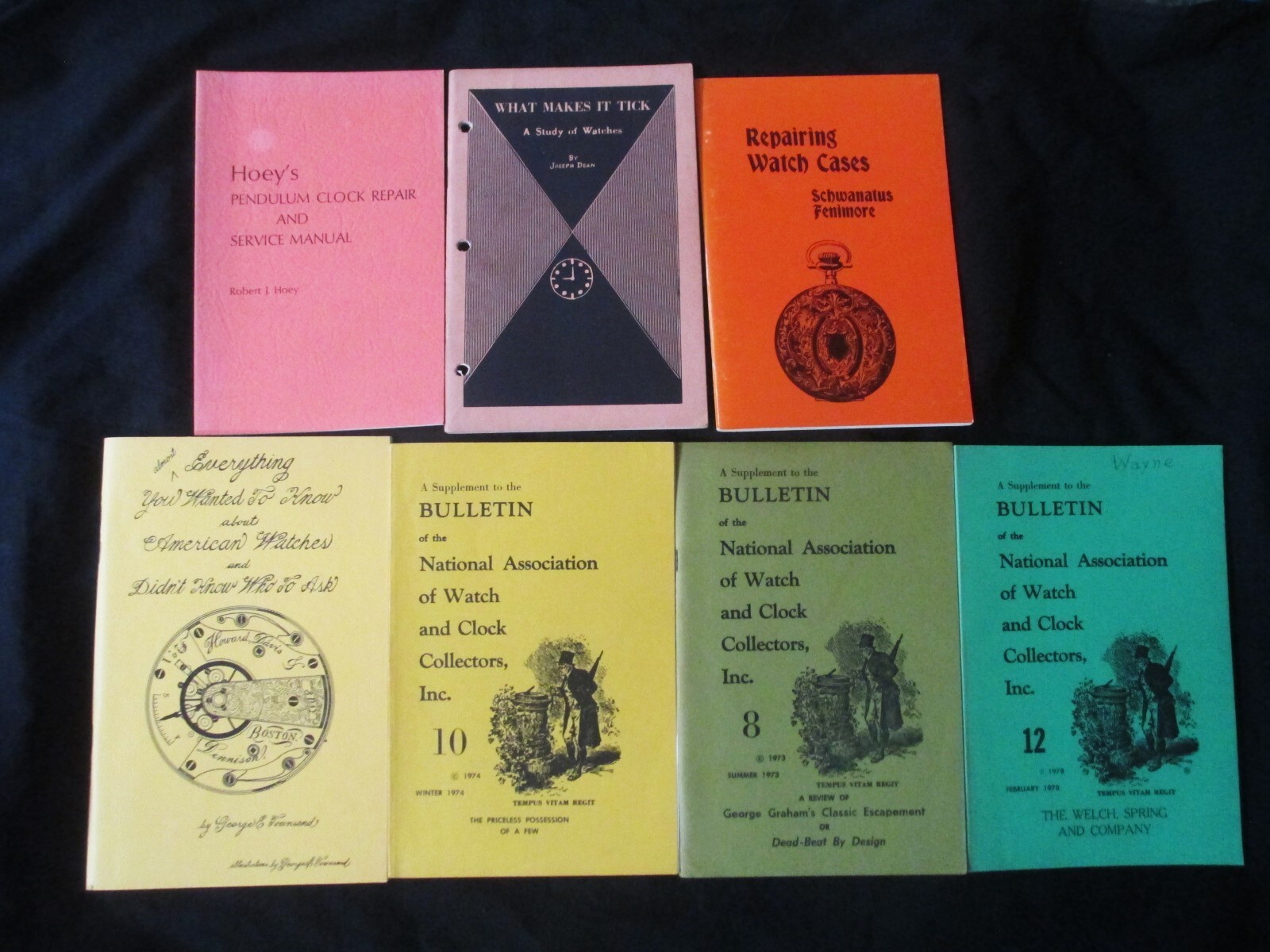 Lot of seven watch repair books