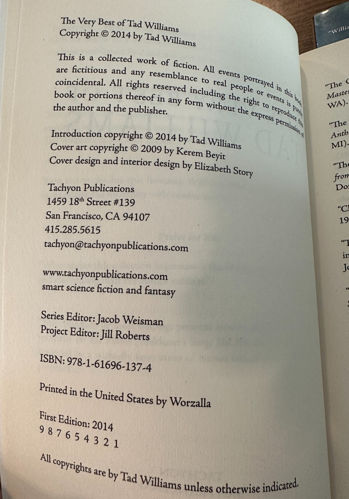 The Very Best of Tad Williams Paperback Tad Williams 2014