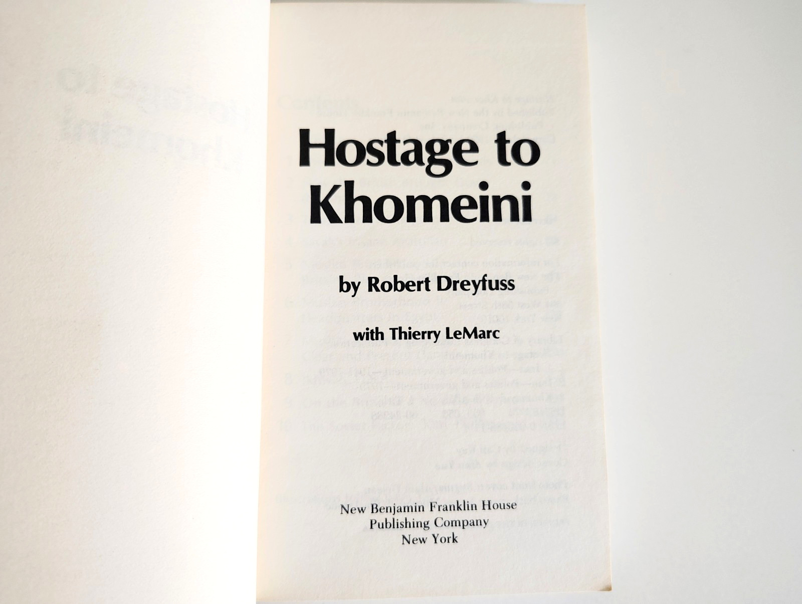 Hostage to Khomeini Robert Dreyfuss 1980 1st Edition Paperback Iran Politics