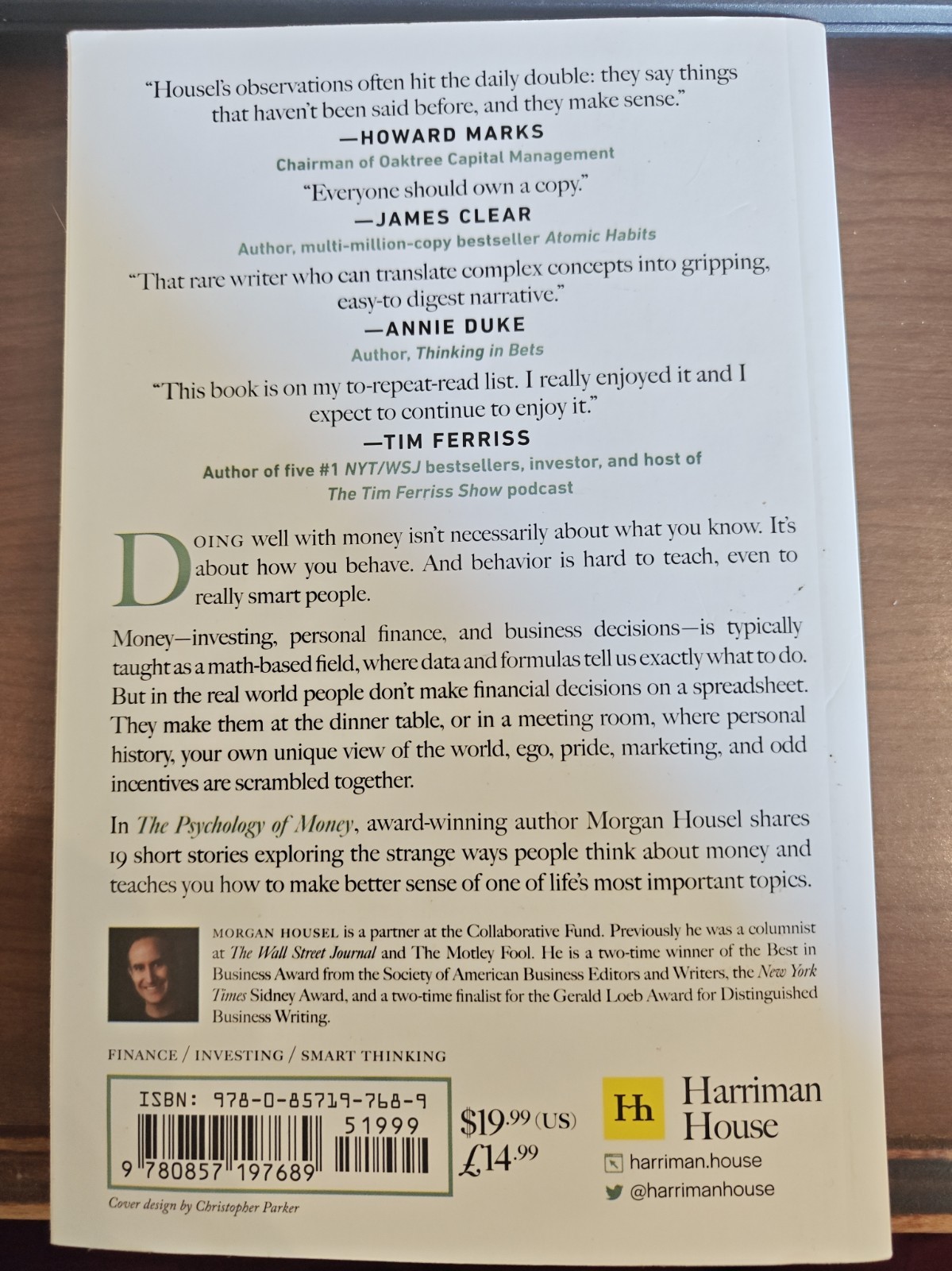 Psychology of Money : Timeless Lessons on Wealth, Greed, and Happiness by…