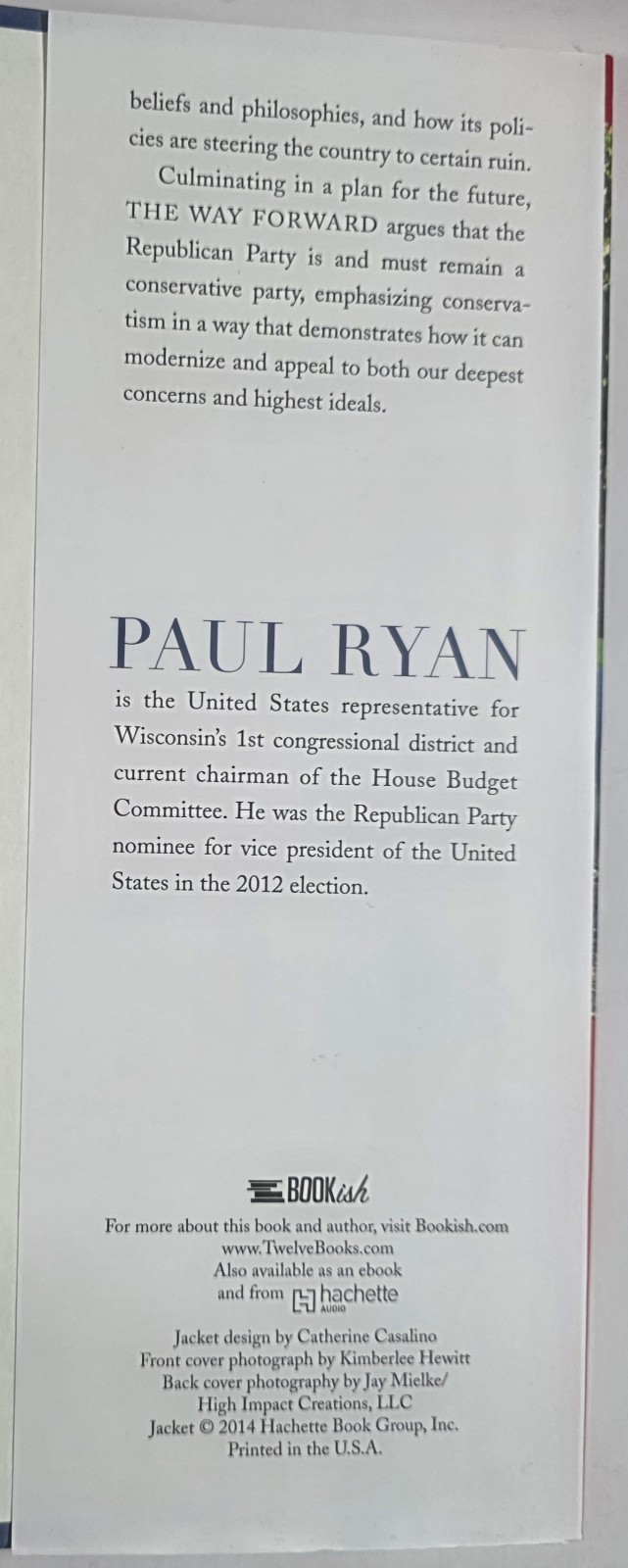 Way Forward : Renewing the American Idea by Paul Ryan (2014, Hardcover)