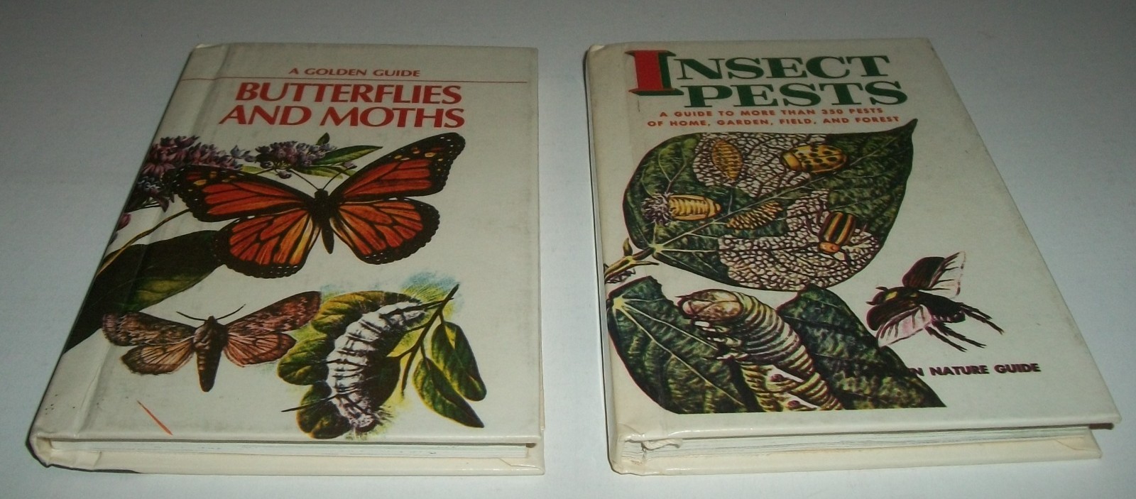 Golden Guide Butterflies Moths Insects Pests lot 2 hardcover ex-lib perma-bound