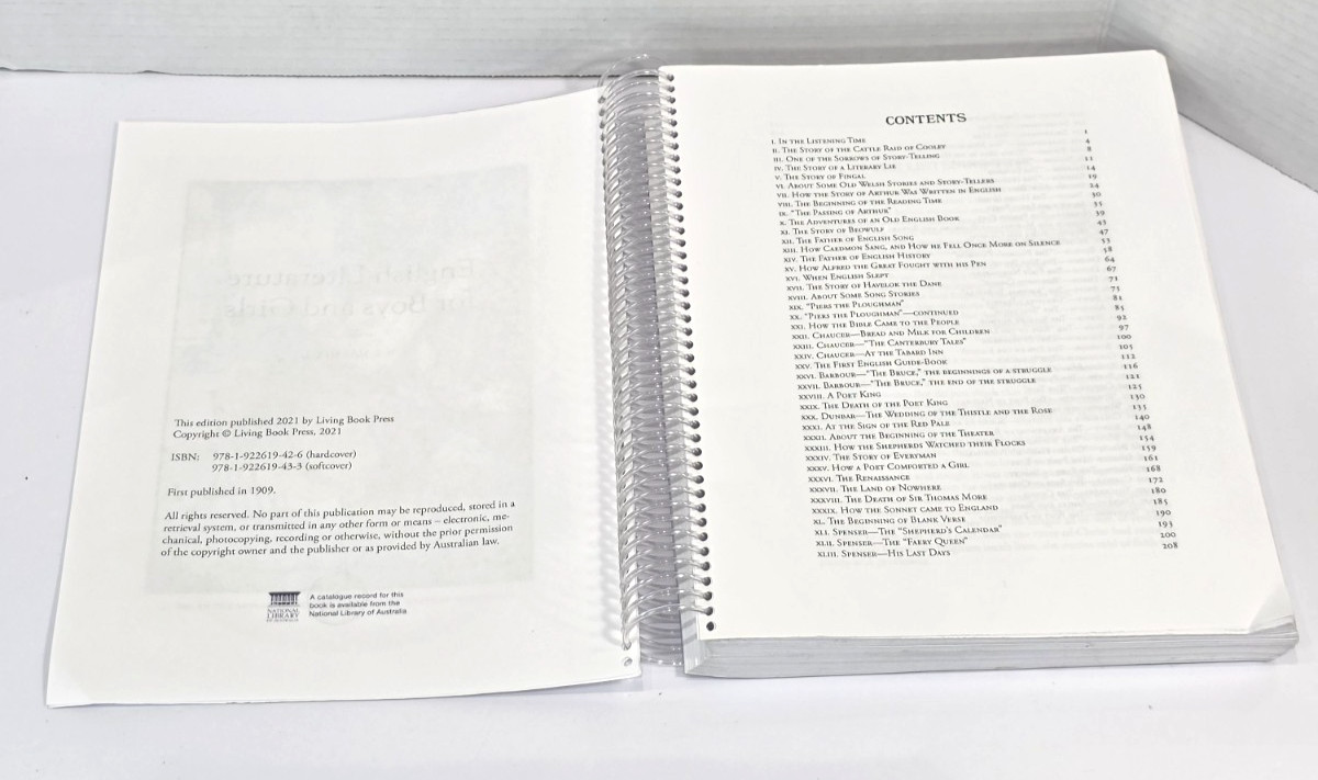 English Literature for Boys & Girls H.E. Marshall Classic Living SPIRAL BOUND