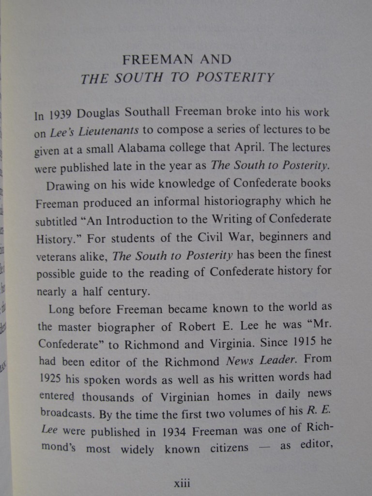 THE SOUTH TO POSTERITY – DOUGLAS SOUTHALL FREEMAN – CIVIL WAR – BRAND NEW