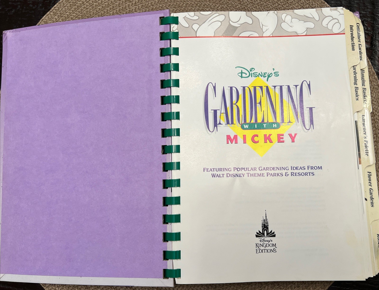 Disney’s Gardening with MICKEY 1st Edition Hardcover With Spiral Binding
