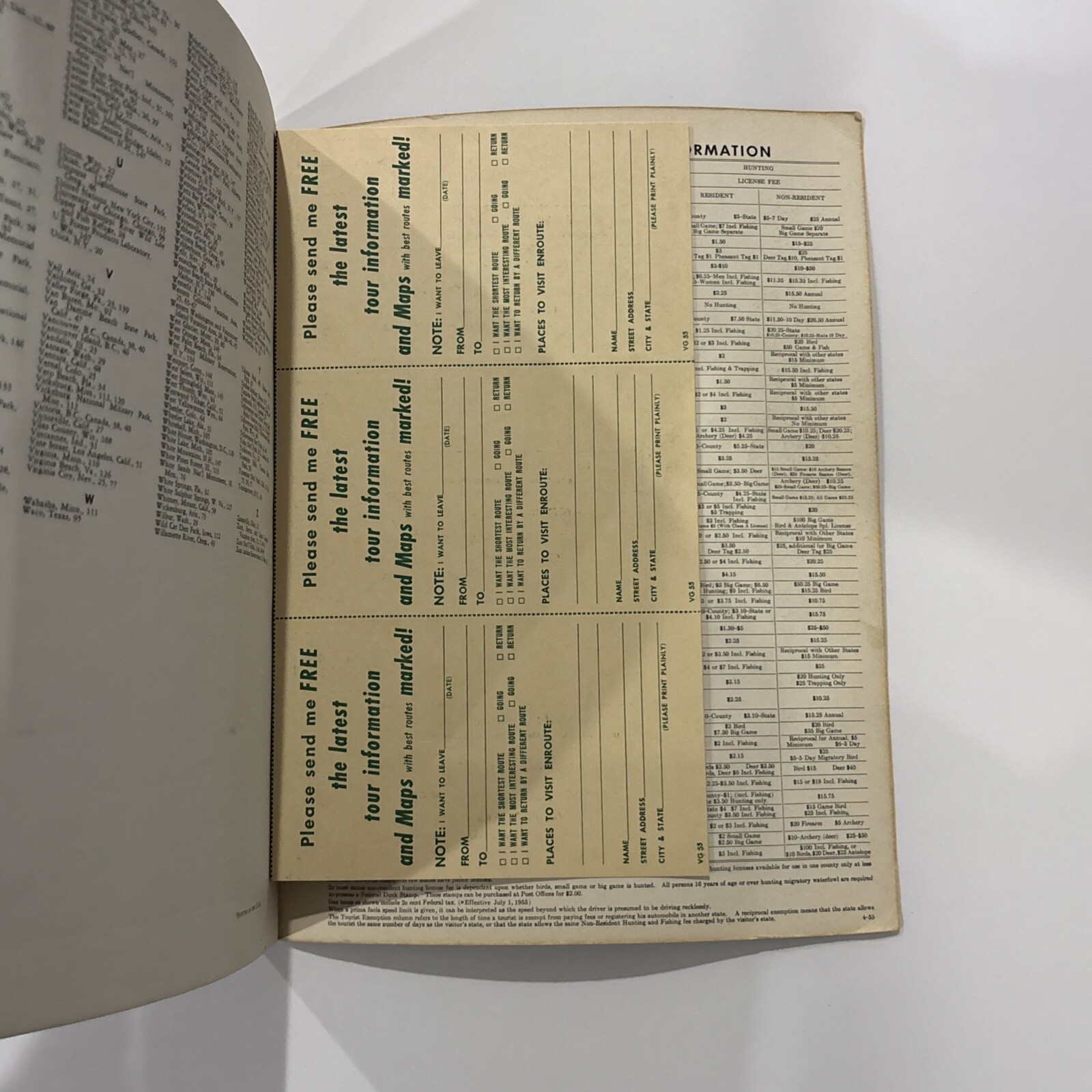 VTG 1955 RAND McNALLY VACATION GUIDE United States and Canada – Paperback