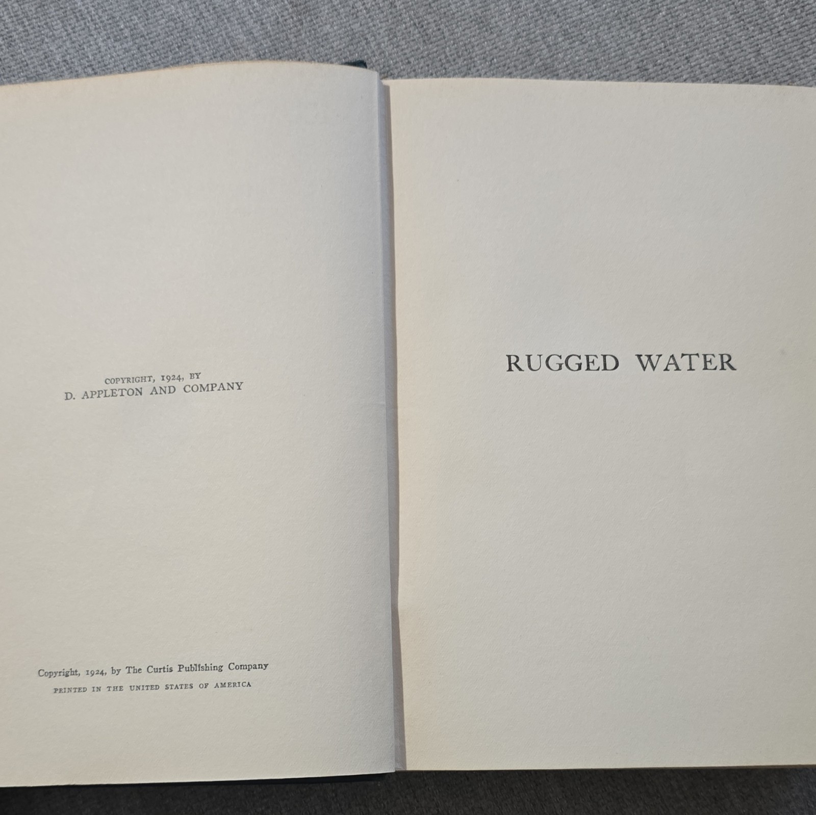 Rugged Water Joseph C. Lincoln Hardcover 1924 D. Appleton and Company
