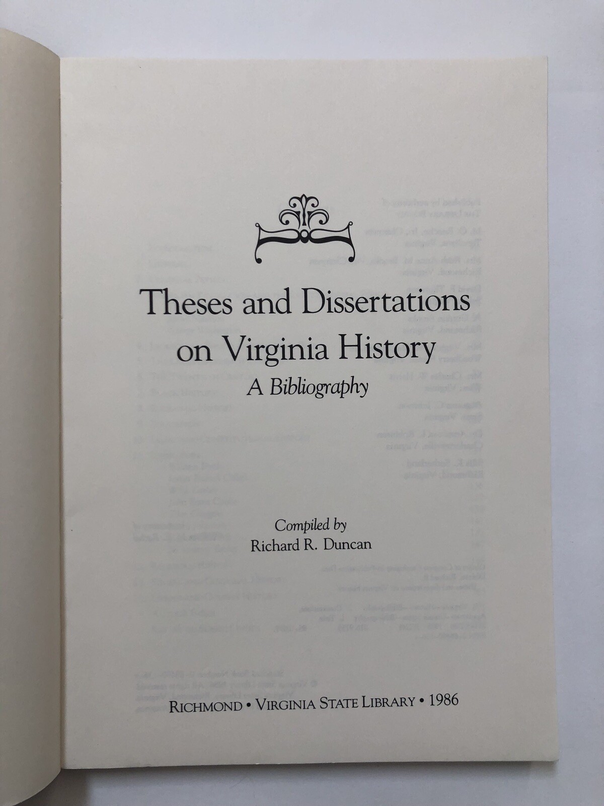Theses and Dissertations on Virginia History: A Bibliography by Richard R….