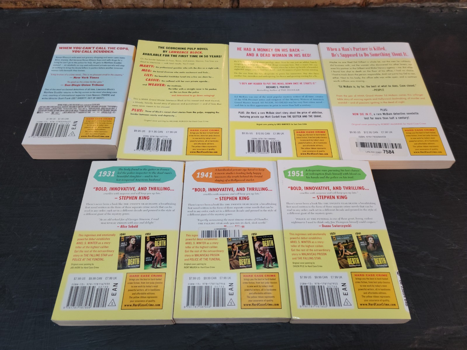 Lawrence Block / Ed McBain / Ariel S Winter Lot of 7 Books – HARD CASE CRIME