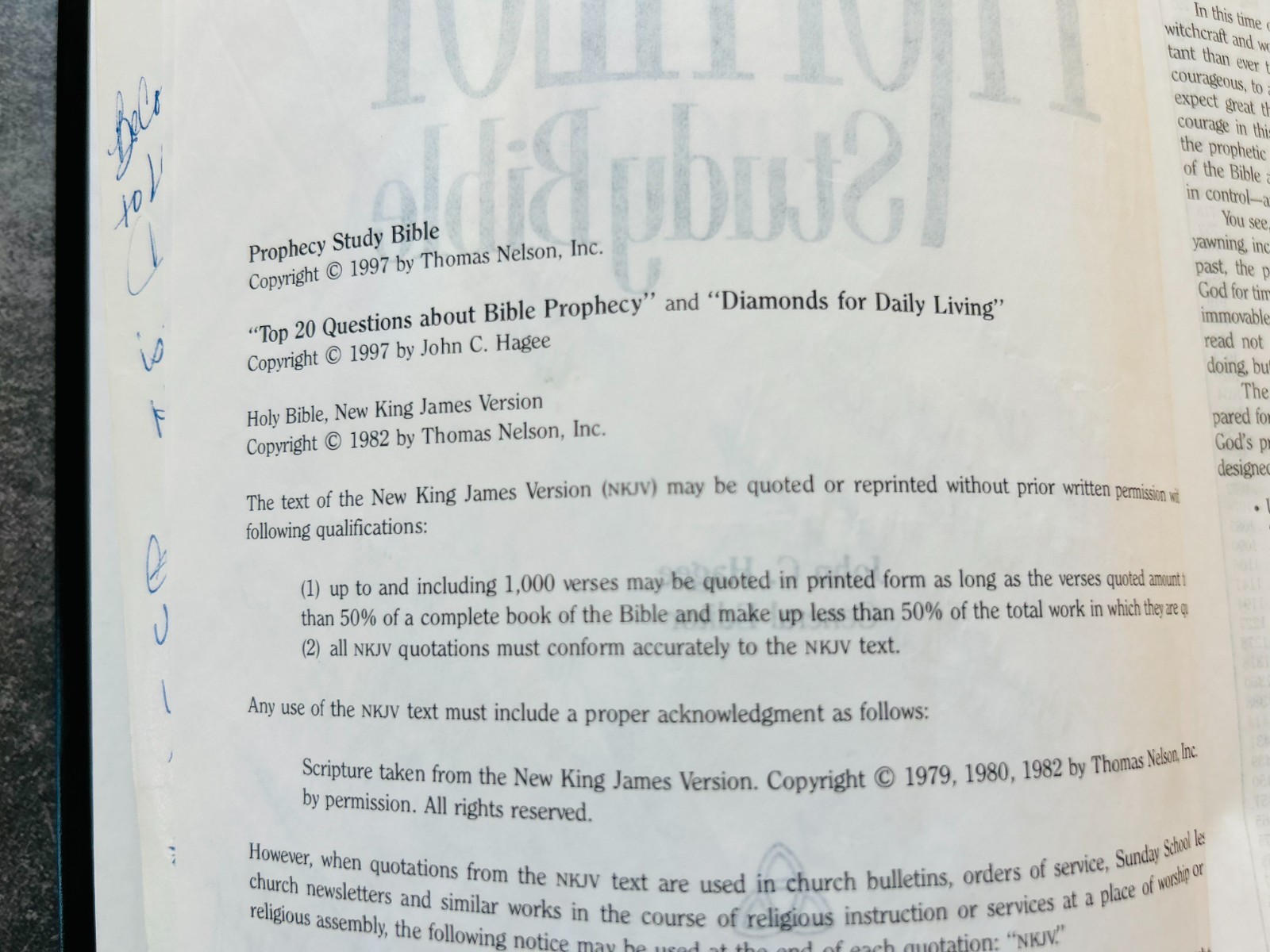 Prophecy Study Bible Hardcover Book 1997