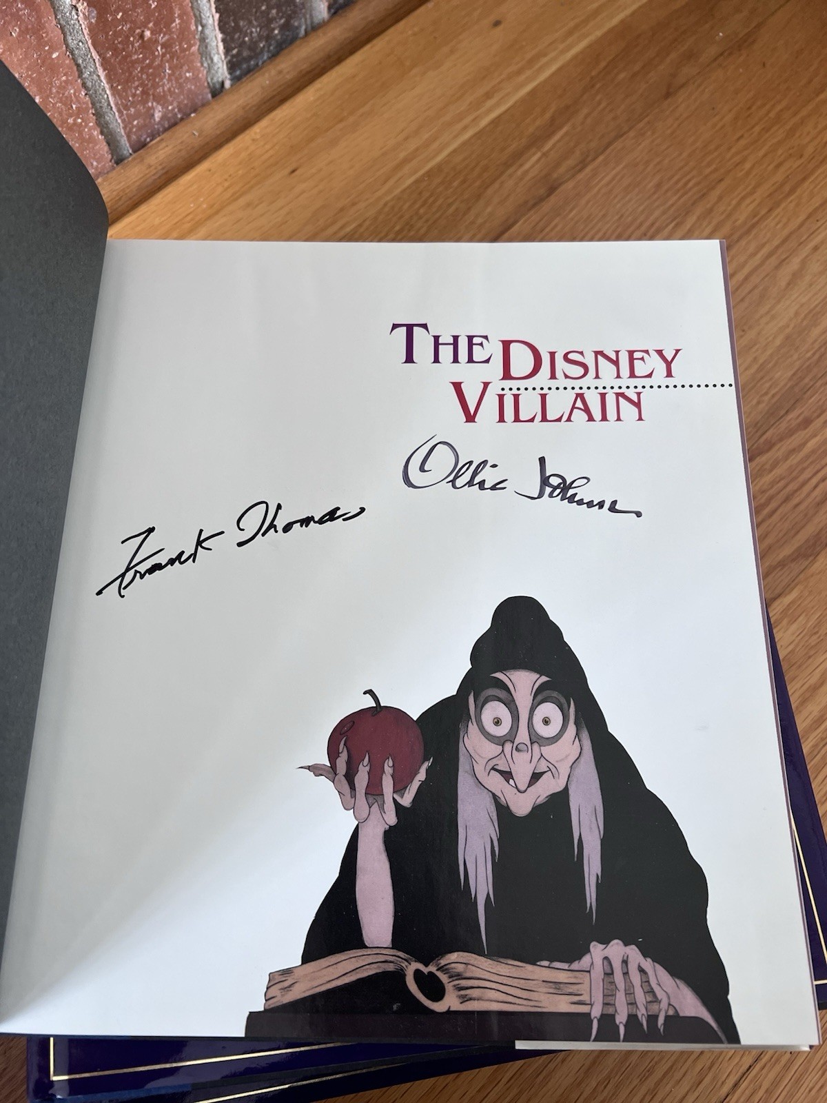 Disney Villain Signed Ollie Johnston Frank Thomas 1993 Hardcover 1 Book Rare