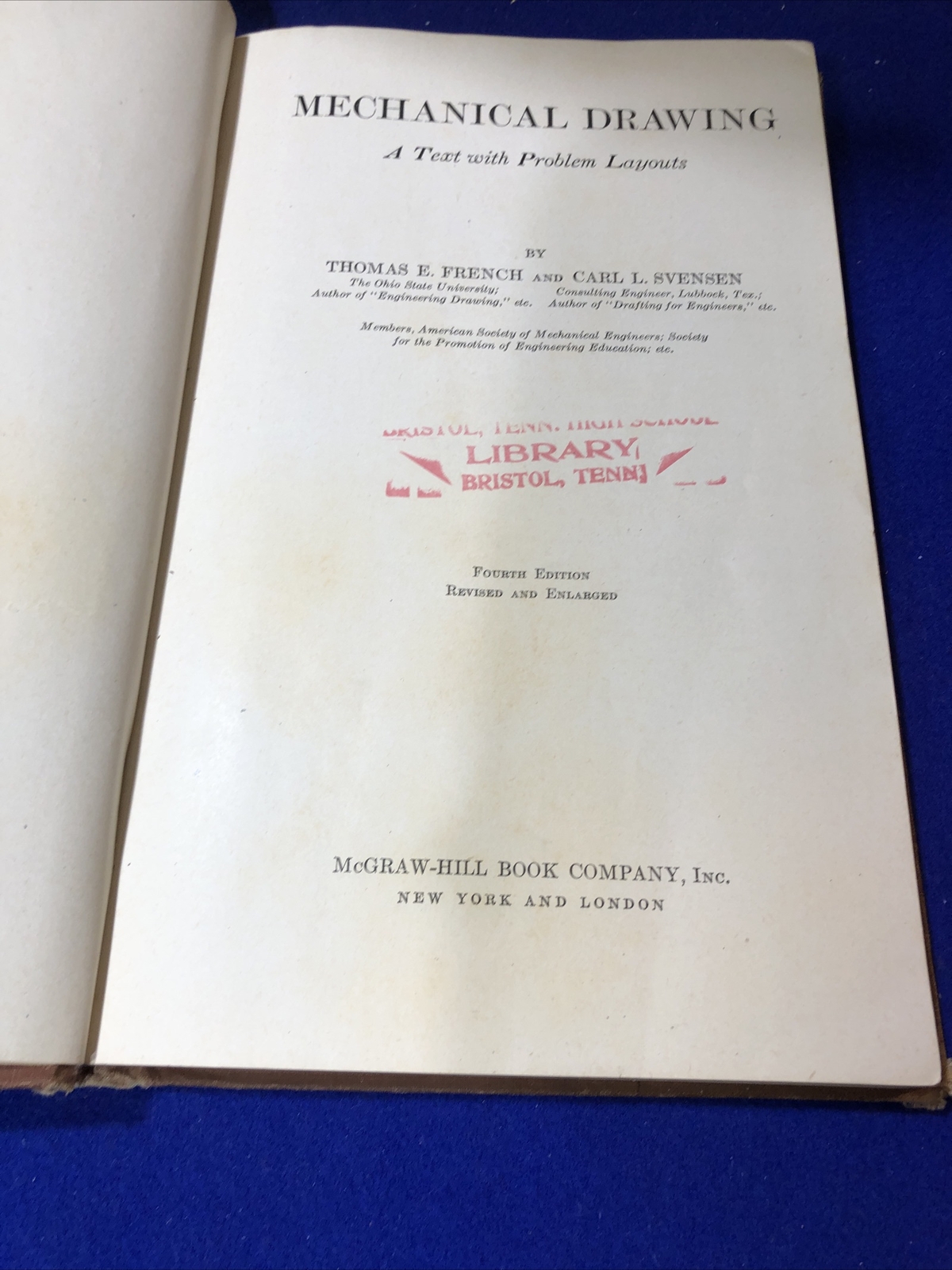 Mechanical Drawing By French And Svensen 1940 4th Ed Hardcover Engineering