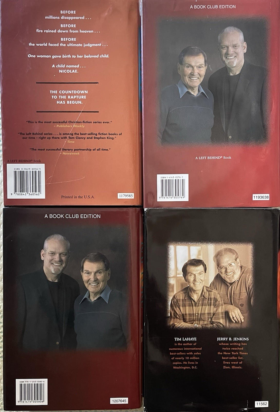 Tim LaHaye & Jerry B. Jenkins Left Behind Series Hardcover Book Club Editions