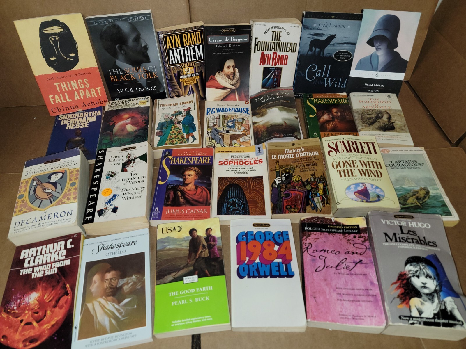 Lot of 10 Classic Paperback Literature Book Penguin Orwell Dickens Steinbeck Mix